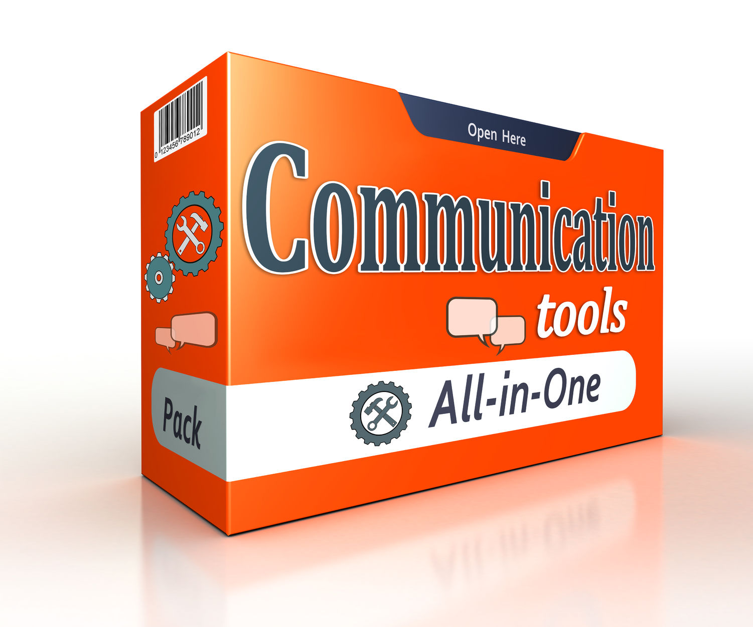 47422109 - communication tools orange pack concept on white background. clipping path included